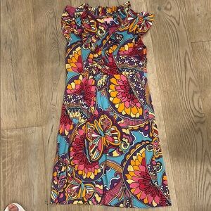 Lilly Pulitzer Clare jersey ruffle Vibrant Floral Women's Dress. Size medium